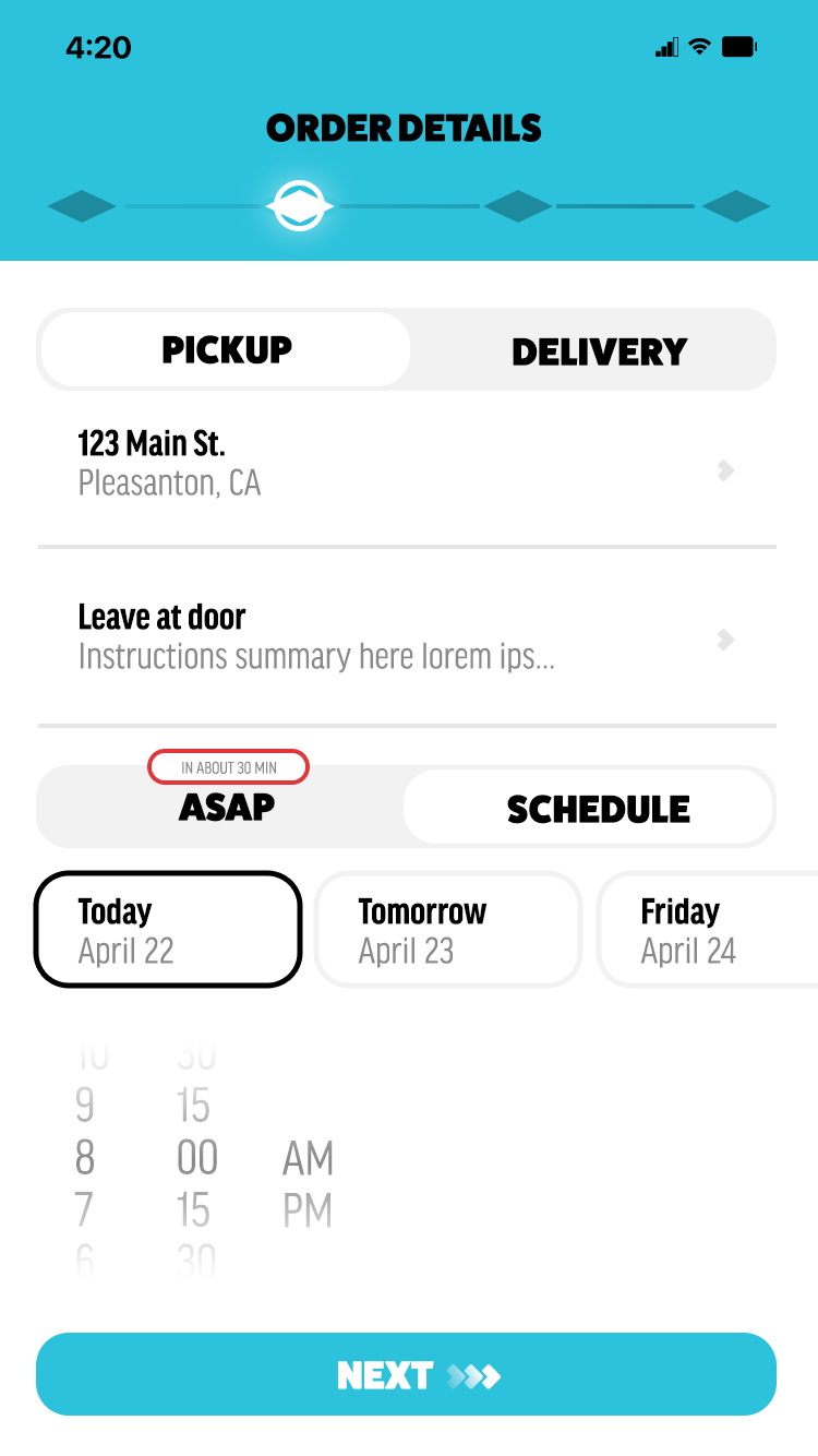 Fatburger order details screen