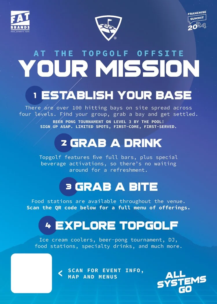 Topgolf activation postcard
