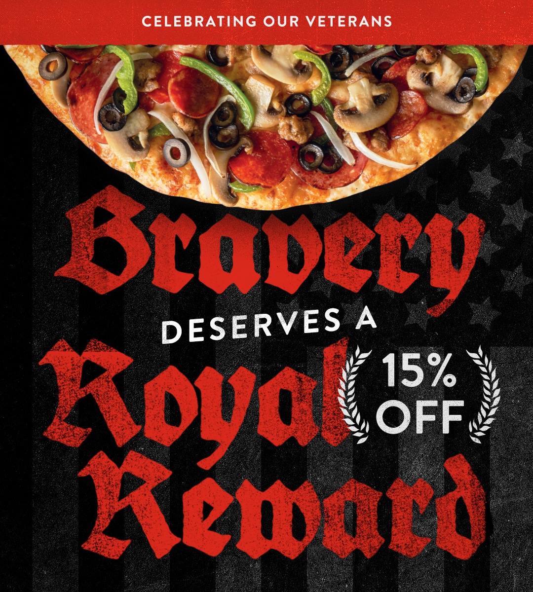 Round Table Pizza Veterans Day promotional creative