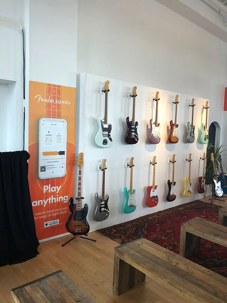 Fender Songs app in use on mobile