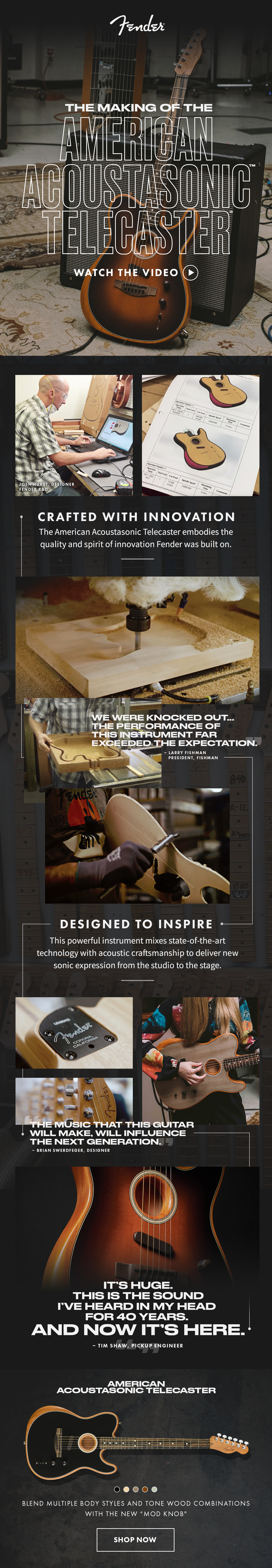 Making of the Fender Acoustasonic email