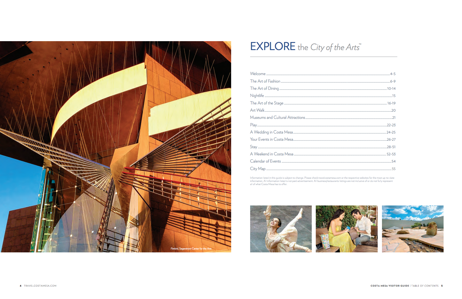 Costa Mesa Visitors Guide pages