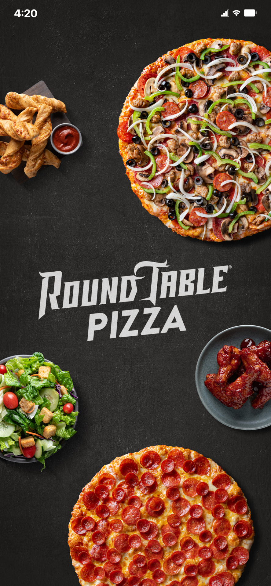 Round Table Pizza app splash screen