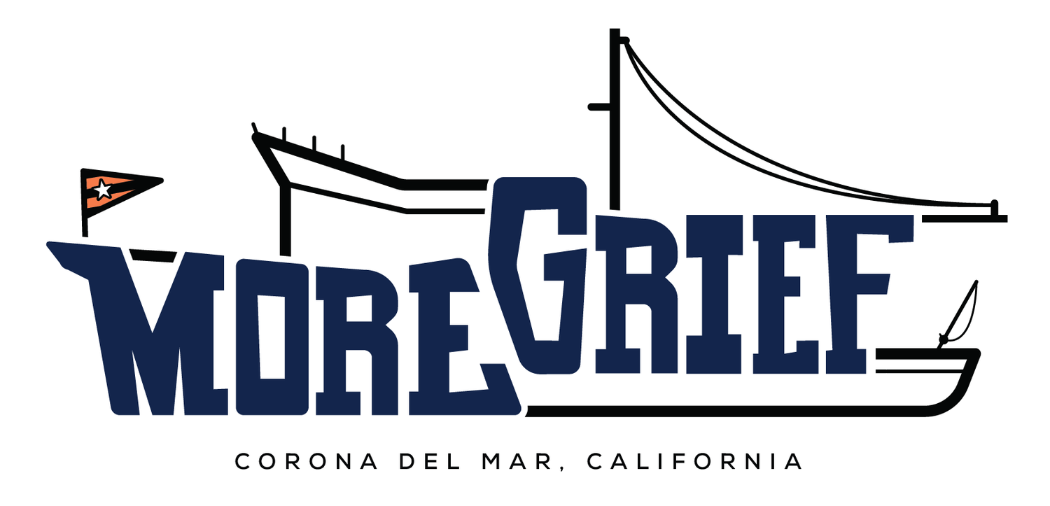 More Grief boat lettering logo, Corona del Mar