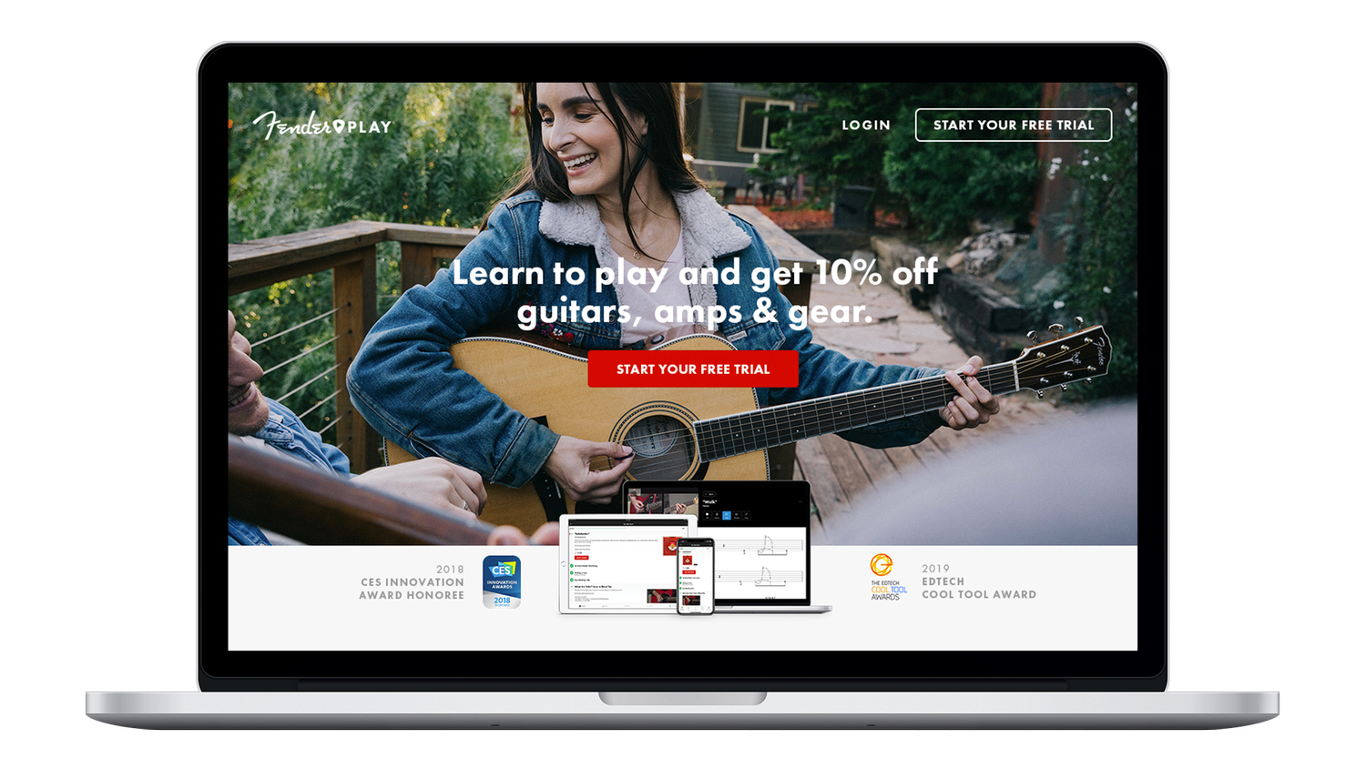 Fender Play app home screen