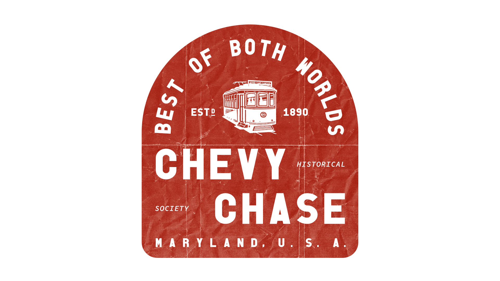 CCHS arc badge with trolley illustration